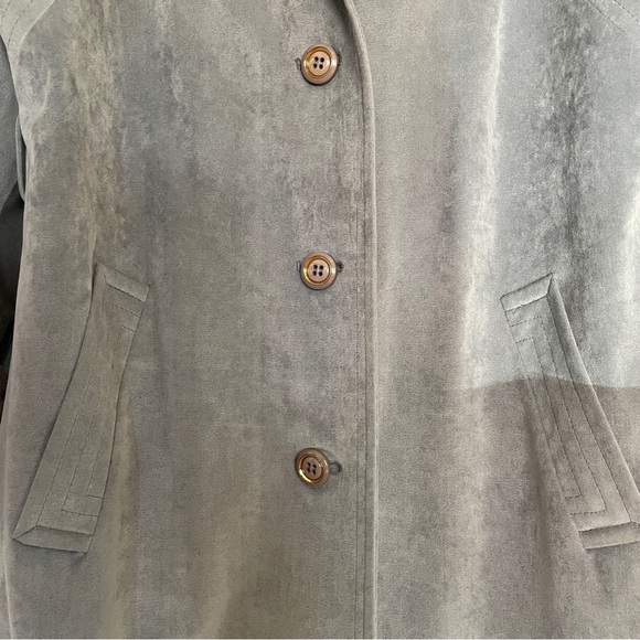 Vintage Soft Grey Vegan Suede Coat - Picture 5 of 7